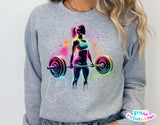 Powerlifting Female Silhouette | PNG Sublimation File