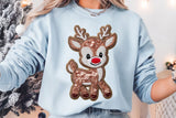 Faux Embroidery Reindeer | Christmas Sublimation PNG