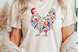 Floral Chicken | PNG Sublimation File