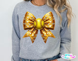 Sequin Softball Bow | PNG File