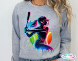 Softball Silhouette Neon | PNG File