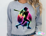 Softball Silhouette Neon | PNG File