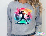 Softball Silhouette Neon | PNG File