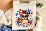 All American Chick | Fourth of July | PNG Sublimation File
