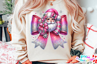 Pink Glitter Santa Bow | Sublimation PNG