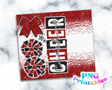 Cheer Coach Glitter 20 oz Skinny Tumbler png Design -  Red and Black