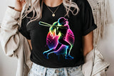 Softball Silhouette Neon | PNG File