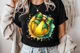 Softball with Green and Gold Bow | PNG File