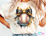 Baseball With Bow | PNG Sublimation File