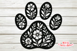 Floral Paw Print | SVG Cut File
