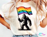 Pride Flag with Sasquatch | LGBTQ Pride PNG File