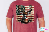 American Flag and Deer | Hunting PNG Print File