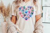 Paw Prints Heart | PNG Sublimation File