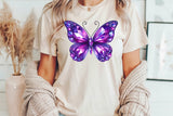 Crystal Purple Butterfly | PNG Sublimation File