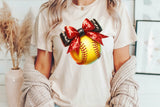 Softball with Red and Black Bow | PNG File