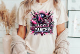 Tackle Cancer Football Pink and Navy | PNG Sublimation File
