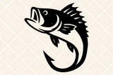 Bass Fish Hook | Fishing SVG Cut File