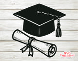 Graduation Cap and Diploma | SVG Cut File