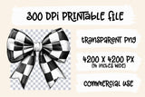 Checkered Coquette Bow | Racing PNG Sublimation File