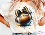 Black and Gold Football | PNG Sublimation File