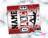 Dance Glitter 20 oz Skinny Tumbler Red and Black | PNG Sublimation File