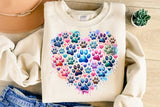 Paw Prints Heart | PNG Sublimation File