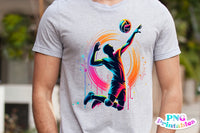 Volleyball Neon Silhouette | PNG Print File