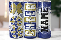 Cheer Glitter 20 oz Skinny Tumbler png Design - Blue and Gold