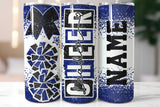 Cheer Glitter 20 oz Skinny Tumbler png Design - Blue and Black