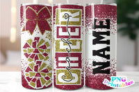 Cheer Coach Glitter 20 oz Skinny Tumbler png Design - Maroon and Gold