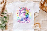 7th Birthday Girl Unicorn | PNG Print File