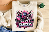 Tackle Cancer Football Pink and Navy | PNG Sublimation File