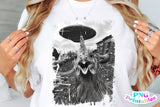 Chicken Alien Abduction Selfie | PNG Sublimation File