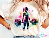 Powerlifting Female Silhouette | PNG Sublimation File