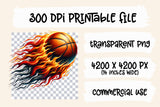 Flaming Basketball | PNG Print File