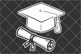 Graduation Cap and Diploma | SVG Cut File