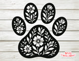 Floral Paw Print | SVG Cut File