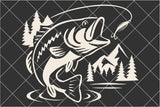 Bass Fishing Scene | Fishing SVG Cut File