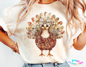 Glitter Turkey | Thanksgiving PNG Print File