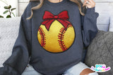 Faux Embroidered Softball | PNG Sublimation File