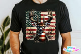 American Flag and Deer | Hunting PNG Print File