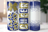 Cheer Glitter 20 oz Skinny Tumbler png Design - Blue and Gold