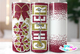 Cheer Coach Glitter 20 oz Skinny Tumbler png Design - Maroon and Gold