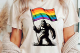 Pride Flag with Sasquatch | LGBTQ Pride PNG File