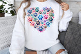 Paw Prints Heart | PNG Sublimation File