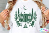 Retro Camper Scene Camping | PNG Sublimation File