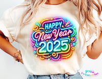 New Years 2025 Neon | PNG Sublimation File