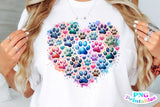 Paw Prints Heart | PNG Sublimation File