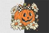 Jack-o-lantern with Bow | Halloween Sublimation PNG