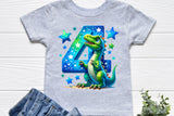 Fourth Birthday Dinosaur | PNG Print File